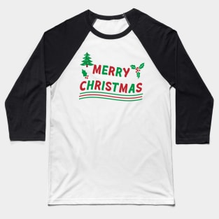 Christmas Typography Baseball T-Shirt